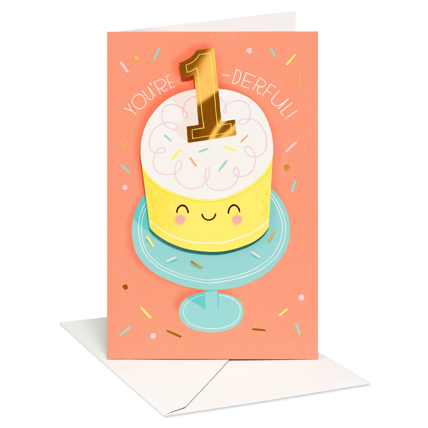 1st Birthday Card (You're 1-derful)