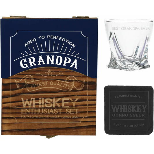 Grandpa - Rocks Glass & Coaster Gift Set