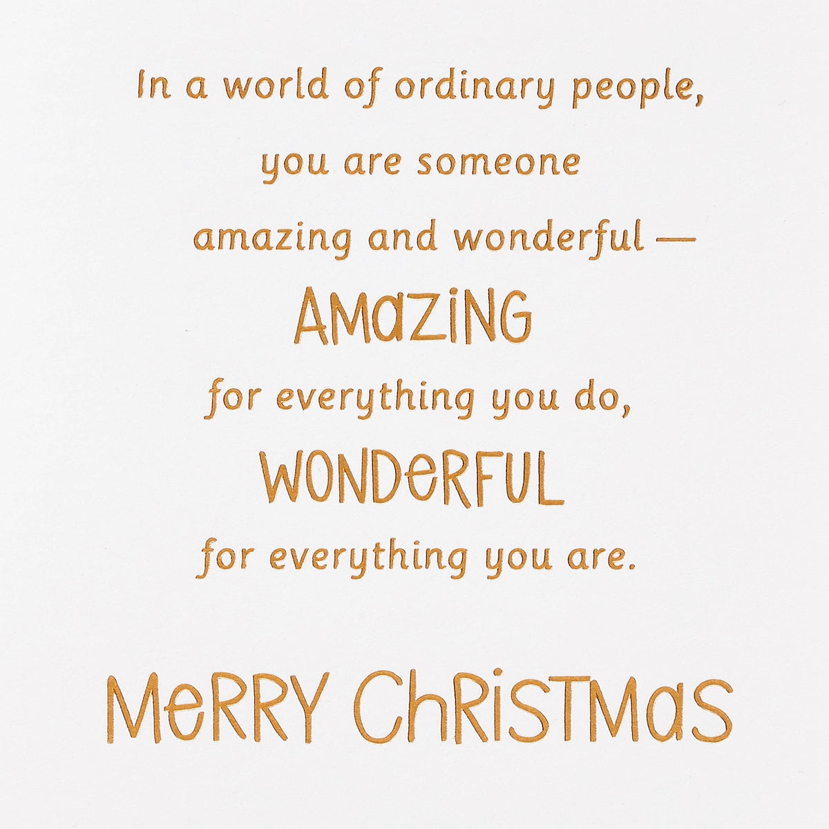 Christmas Greeting Card for Anyone, (Amazing & Wonderful)