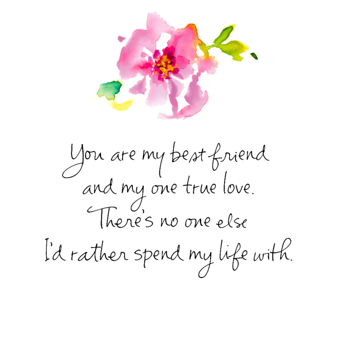 Dear Wife Anniversary Card with Watercolor Flowers