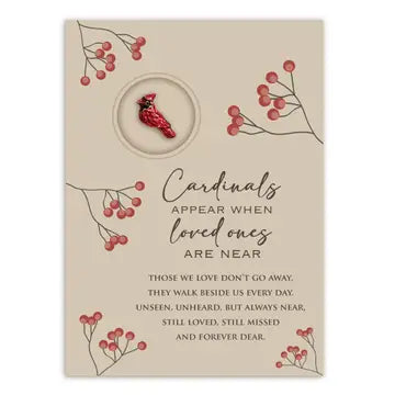 Cardinal Charm Sympathy Card