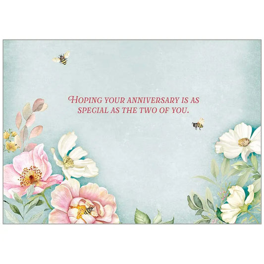 Pink & White Floral - Anniversary Card