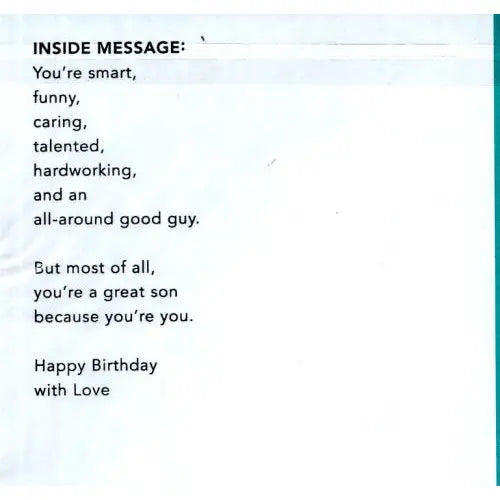Son Birthday Card