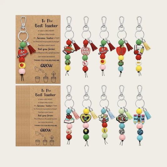 Teacher Theme Charm Keychains
