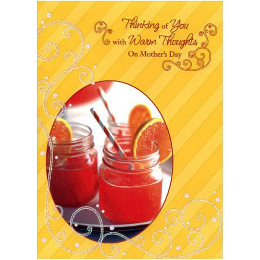 Juice Glasses and Straws: Thinking of You Mother's Day Card