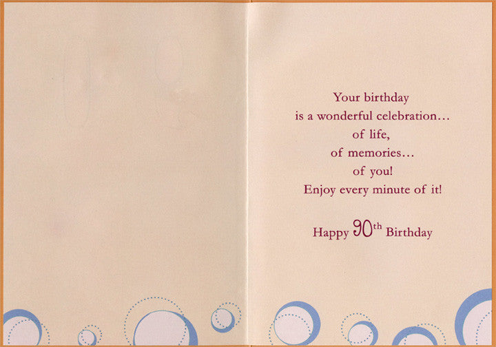 90th Birthday Card