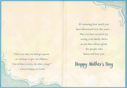 Large Gold Trim Bouquet Mother's Day Card for Niece