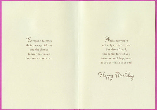 Sister-in-law Birthday Card