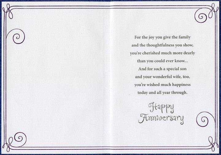 Son & Wife Anniversary Card