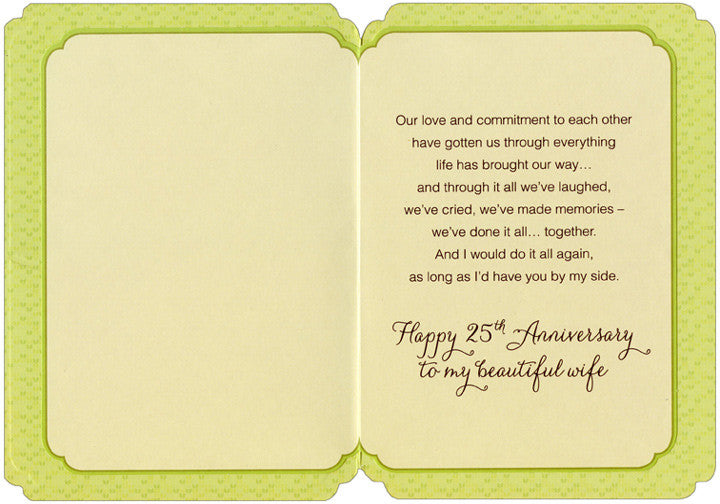 25th Anniversary for Wife Card
