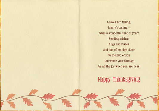 Thanksgiving - Aunt & Uncle - From Child