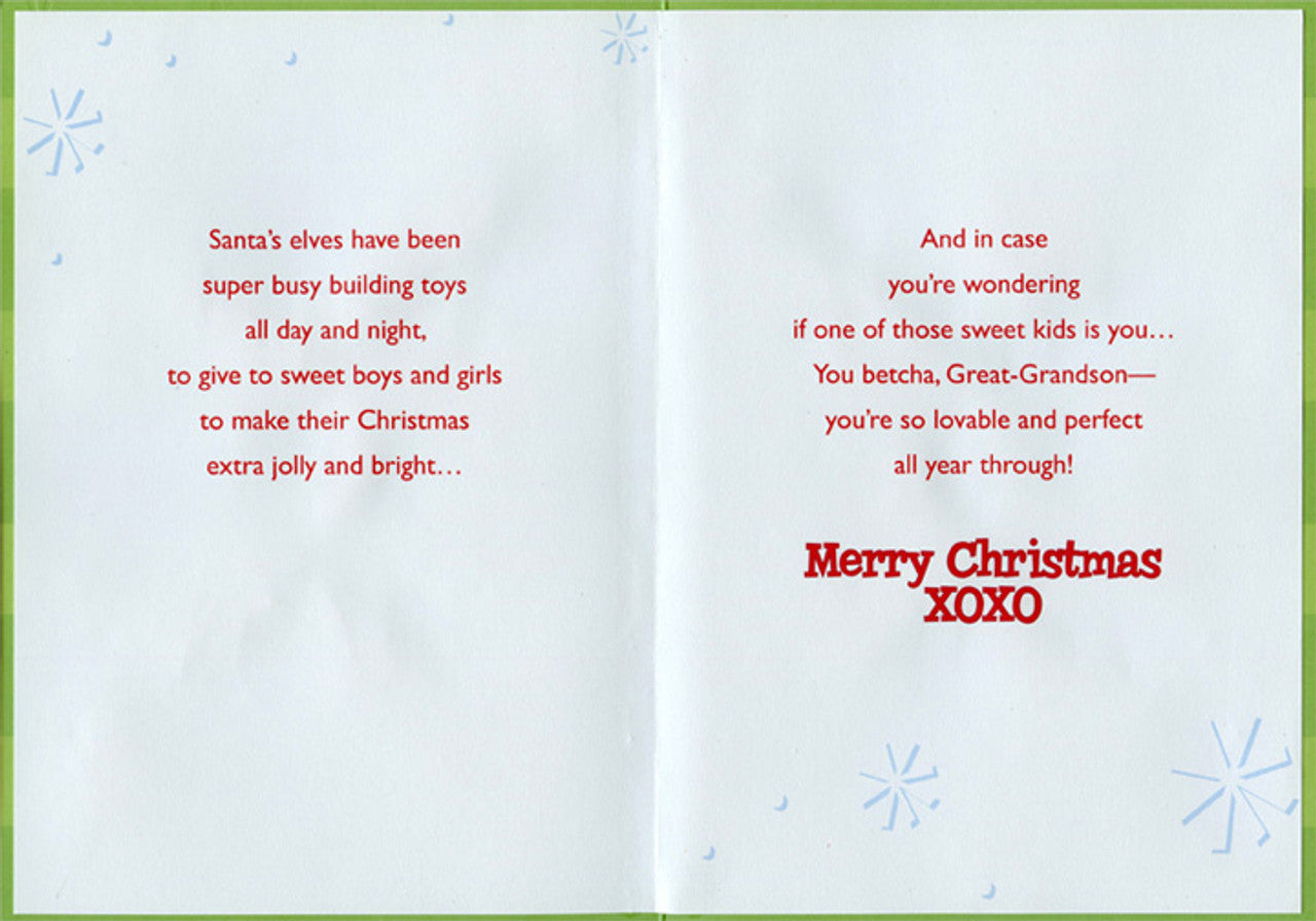 Young Great-Grandson Christmas Card