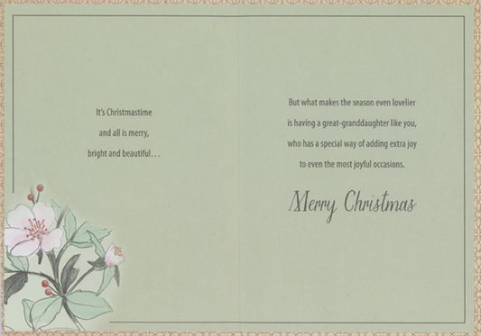 Great-Granddaughter Christmas Card