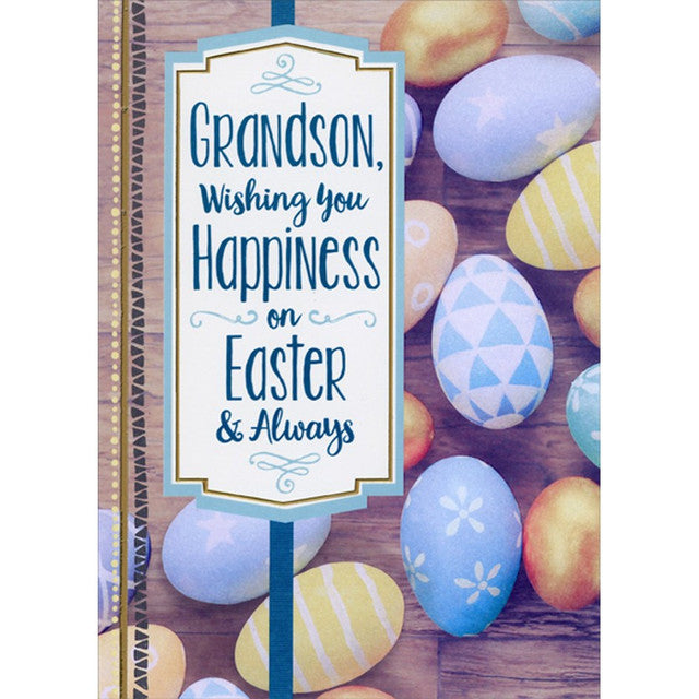 Wishing You Happiness Grandson Easter Card