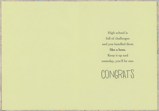 Hey Grad : Shiny Black Tassel High School Graduation Congratulations Card