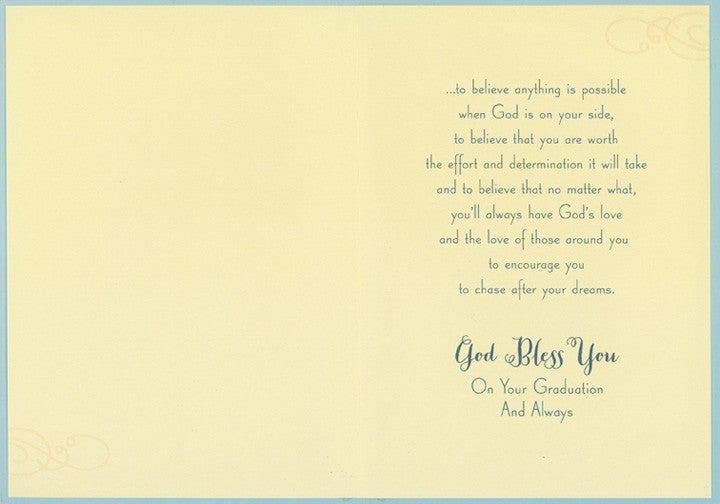 Gold Antique Key : Future is Yours to Unlock Religious Graduation Congratulations Card