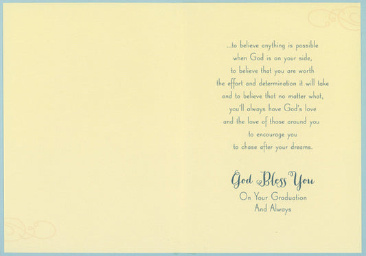 Gold Antique Key : Future is Yours to Unlock Religious Graduation Congratulations Card
