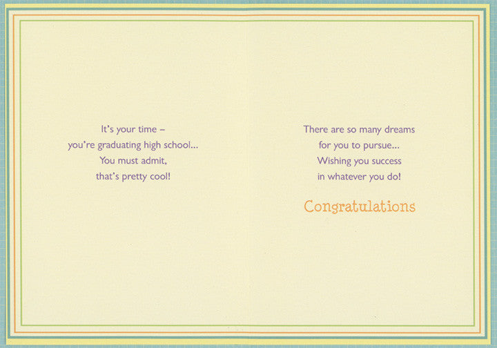 GR8 JOB : Colorful Swirls High School Graduation Congratulations Card