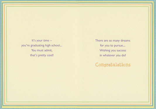 GR8 JOB : Colorful Swirls High School Graduation Congratulations Card
