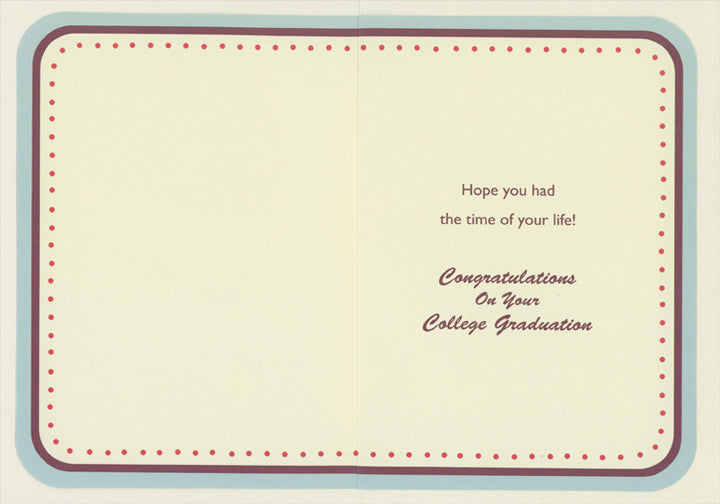 Parties, Studying, Knowledge, Friends Plus Fun College Graduation Card