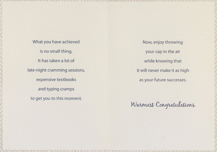 White Column and Green Banner Doctorate Graduation Congratulations Card
