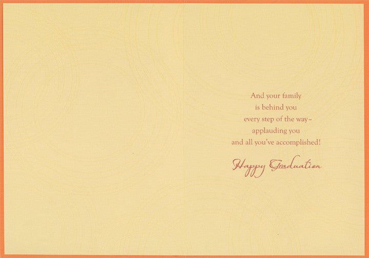 Grad Cap on Orange Seal : Dreams Within Reach Graduation Congratulations Card for Son