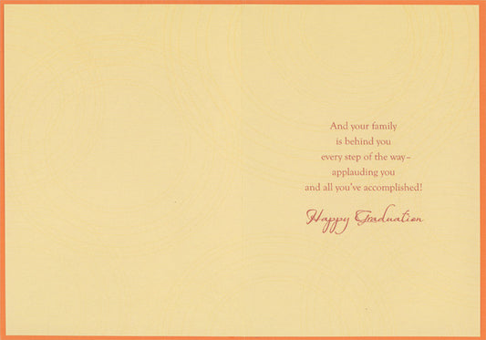 Grad Cap on Orange Seal : Dreams Within Reach Graduation Congratulations Card for Son