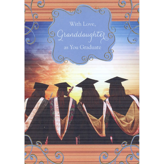 Viewing Sunset Graduation Congratulations Card for Granddaughter