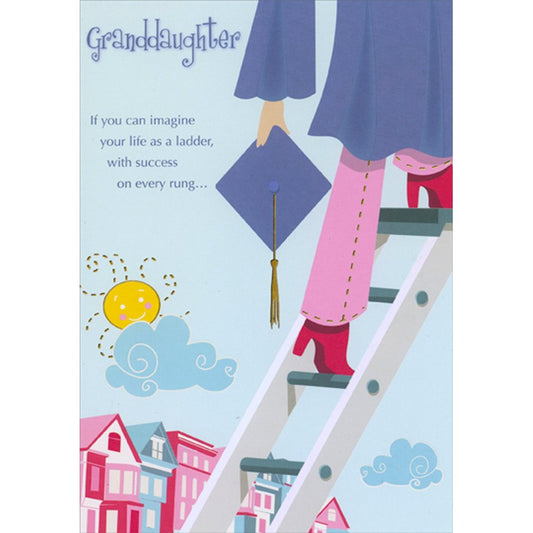 Climbing Ladder Graduation Congratulations Card for Granddaughter