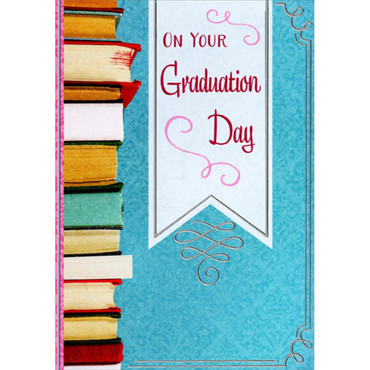 Blue Background Graduation Congratulations Card for Young Woman