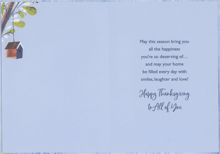 Sister and Family Thanksgiving Card