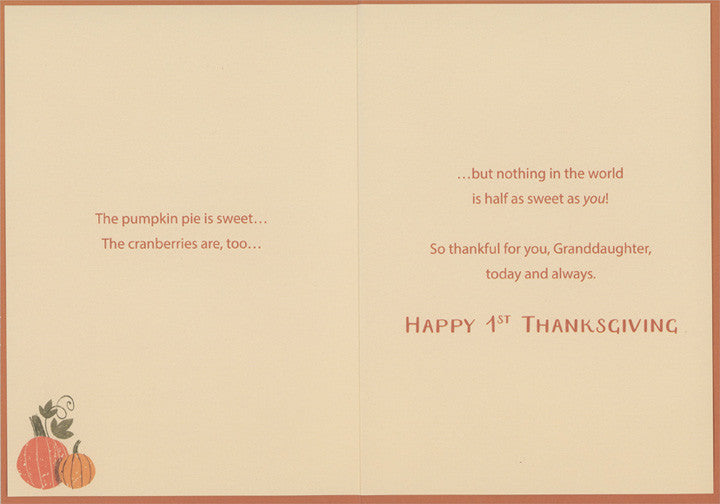 Happy 1st Thanksgiving Granddaughter Card