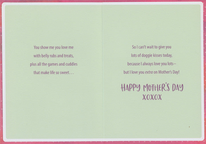 Puppy in Basket with Purple Blanket: Favorite Fur Baby Mother's Day Card from Dog