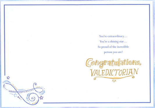 Graduation Congratulations Card for Valedictorian