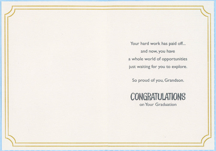 Encyclopedia and Books Graduation Congratulations Card for Grandson