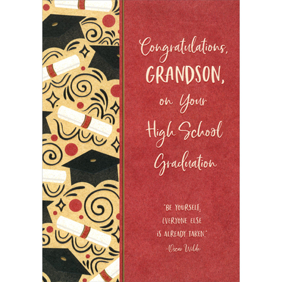 Oscar Wilde High School Graduation Congratulations Card for Grandson
