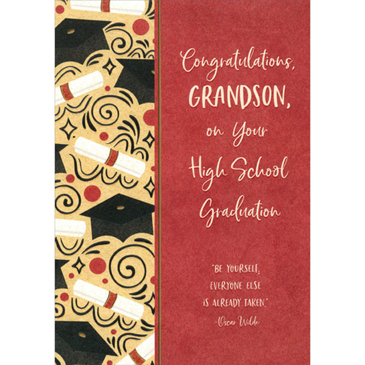 Oscar Wilde High School Graduation Congratulations Card for Grandson