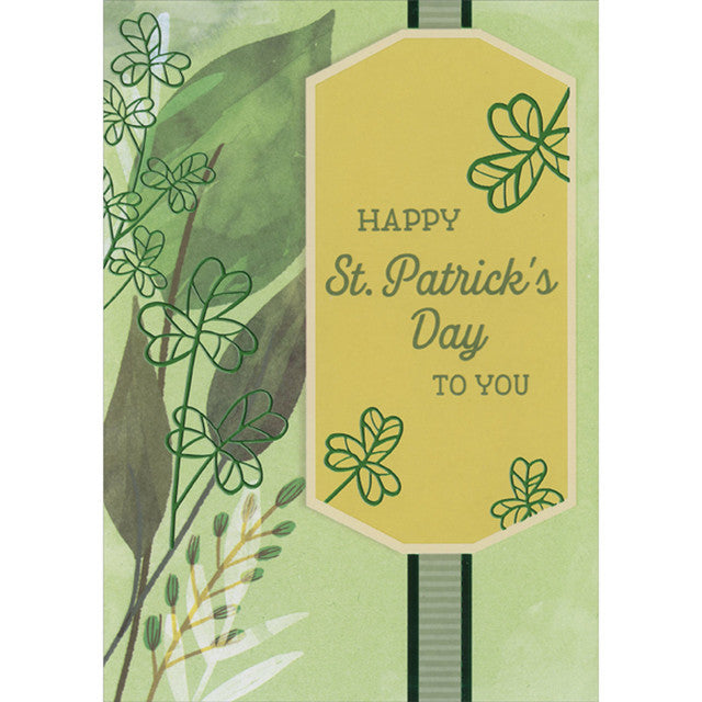 Shamrocks and Large Leaves St. Patrick's Day Card