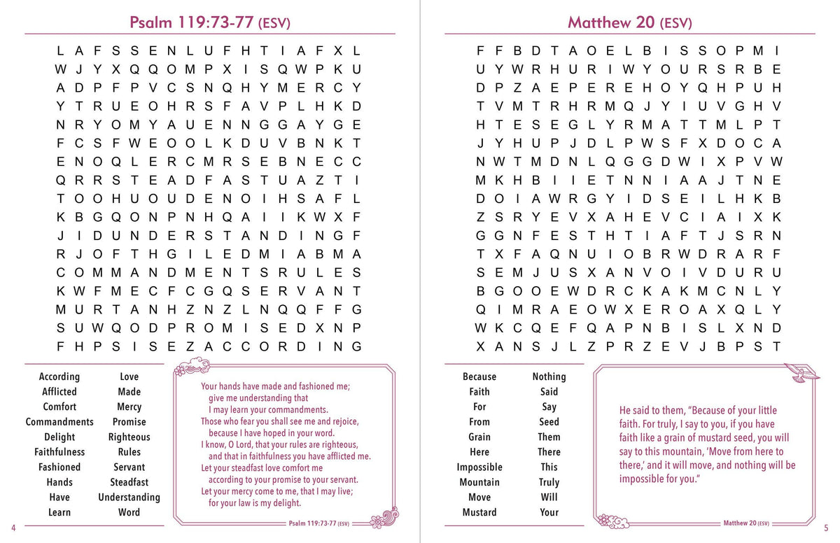 Bible Verse Large Print Word Search