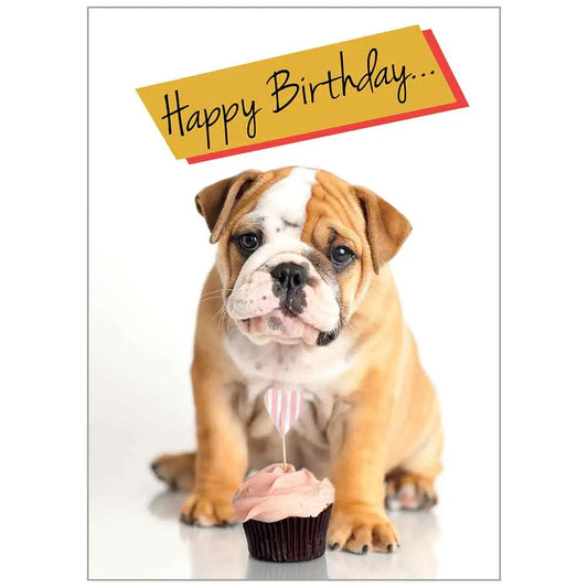 Dog with Cupcake - Juvenile Birthday Value Card
