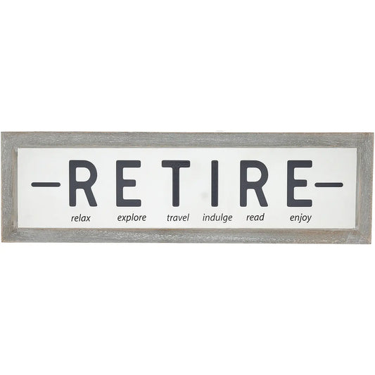 Retire Framed Glass Plaque