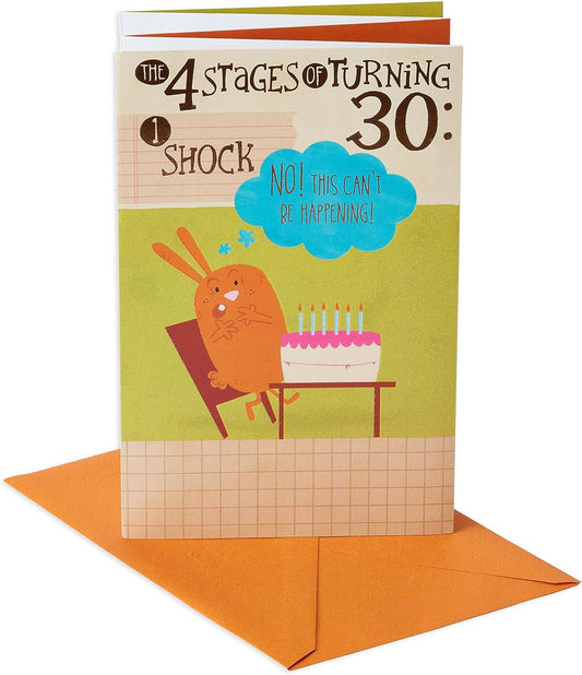 30th Birthday Card for Anyone (4 Stages of Turning 30)