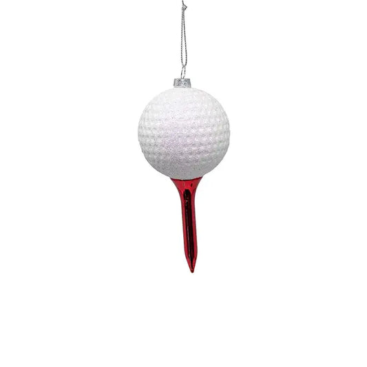 5.2" Plastic Golf Ball W/Tee Ornament