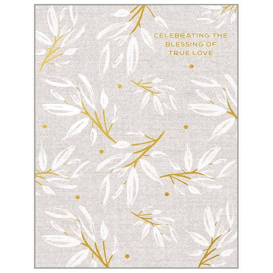 White Leave Branches - Faith Wedding Card