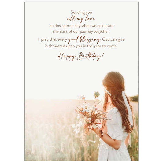 Girl With Wildflowers - Faith Birthday Daughter Card