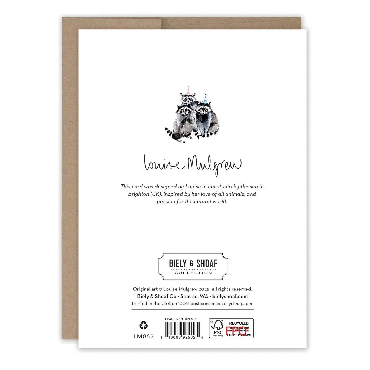 Raccoons Snacks Birthday Card