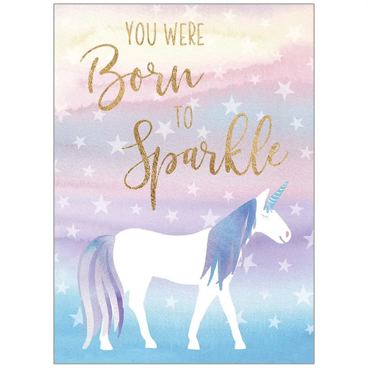 Born To Sparkle - Juvenile Birthday Card
