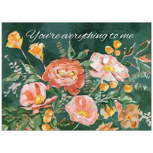 Floral On Green - Anniversary Wife Card