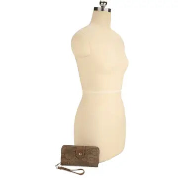 Zoila Zip Around Bifold Tooled Wristlet Wallet