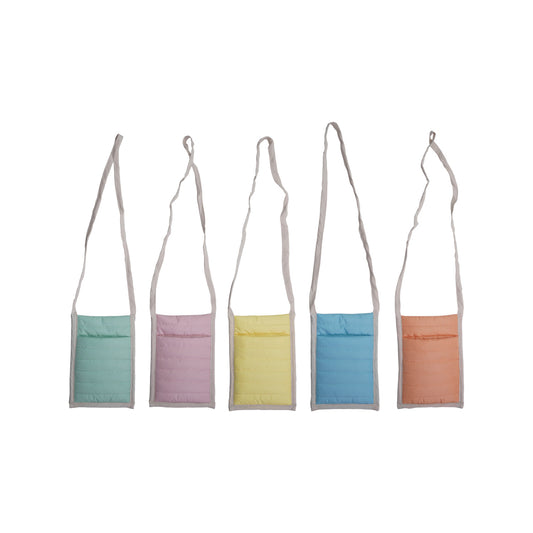Puff Fabric Cross Body Plush Toy Holder, 5 Colors